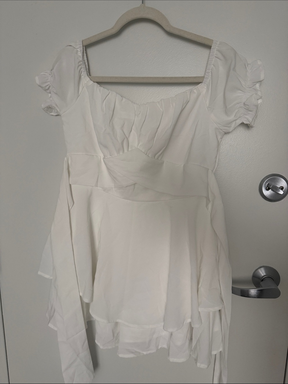White Puff-Sleeve Romantic Jumpsuit Romper